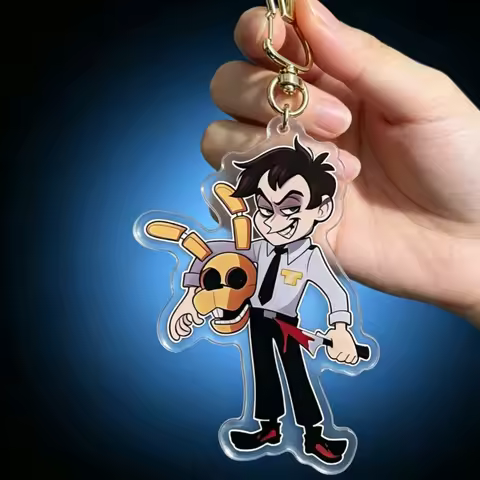 William Afton Acrylic Keychain, FNAF Horror Game Character Acrylic Bag Charm Horror Game Fan Gift