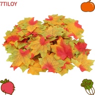 7TILOYSHOP 500 PCS Fake Autumn Leaves, Realistic Texture Red Green Color Artificial Maple Leaves, Fe