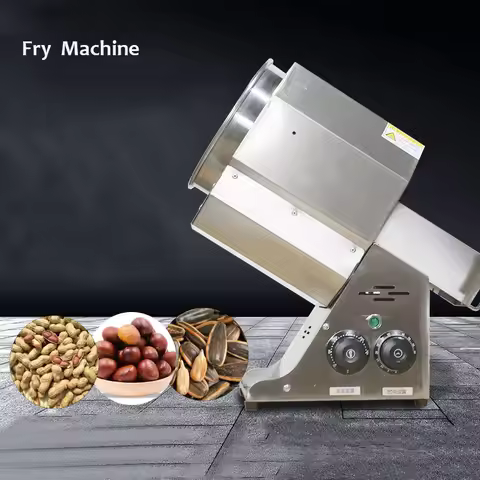 Small Automatic Fry Machine Roaster Machine Home Commercial Roasting Machine Grains Legumes Peanuts