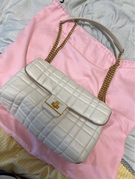 Kate Spade 白色菱格鏈條包