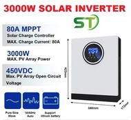 Bộ đổi điện sin chuẩn 3kW Solar Hybrid Inverter 24V AC 220V PV 90V-450V Off-Grid Pure Sine Wave-PLUS