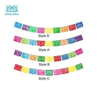 [nvnrbso] Mexican Party Banner Colorful Fiesta Hanging Banner for Dia DE Los Muertos