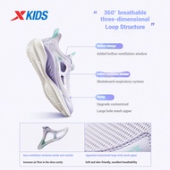 XTEP Children X-FLOW 8.0 Running Shoes 2025 Spring New Breathable Rotating Buckle Sports Shoes Girls