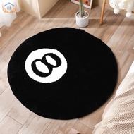 8 Ball Rug 39.37 Inch Round 8 Ball Carpet Non Slip 8 Billiards Rug Absorbent Billiard Carpet for Liv