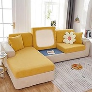 Universal Elastic Sofa Cover Non-slip L Shape Sofa Protector Tear And Stain Resistant Sofa Cover Sofa Furniture Protector (Color : Yellow, Size : LARGE L COVER)