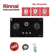 Rinnai RB-713N-G 3-Burner Built-in Gas Hob (Glass) / Rinnai Gas Stove / Rinnai Dapur (NON RETURNABLE