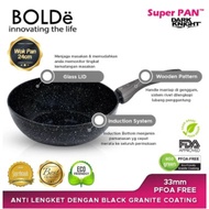 WOK 24CM BLACK BALLS WOK PAN GRANITE BALLS