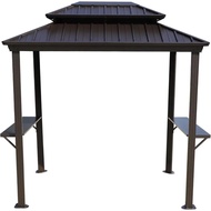 6’ X 8’ Bbq Hardtop Grill Gazebo, Outdoor Barbecue Gazebo With Double Galvanized Metal Roof, Aluminu