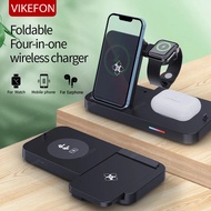 30W Fast Wireless Charger Stand 4 in 1 Wireless Charger Stand Foldable Fast Charging Dock Station