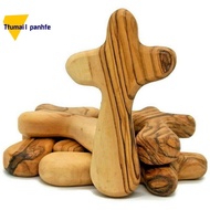10 Piece Small Olive Wood Crosses Holding Crosses Portable