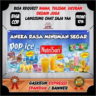 Spanduk Banner Minuman Pop Ice Blender Viral Kekinian - Banner Minuman Pop Ice Banner Jualan Pop Ice