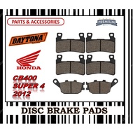 HONDA CB400 SUPER 4 2012 BRAKE PADS SET FR0NT & REAR DAYTONA TYPE