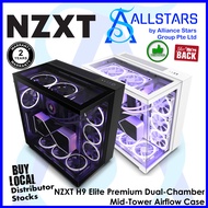 (ALLSTARS : DIY PROMO) NZXT H9 Elite Premium Dual-Chamber Mid-Tower Airflow Case / Chassis (Black: CM-H91EB-01 /White: CM-H91EW-01) / NZXT Casing / NZXT Case / come with 3x120mm Duo ARGB fans + 1x 120mm non-RGB fan (Warranty 2years with TechDynamic)