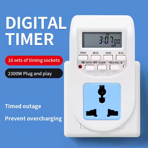 Digital Timer Switch 220V 7 Days Weekly Intelligent Electronic Programmable Timing Socket EU Plug Ou