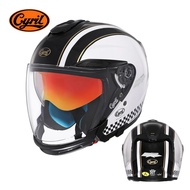 ABS Shell Open Face Motorcycle Helmet with Dual Visor Dot Approved CYRIL R18 Helmets Motorcycle for 