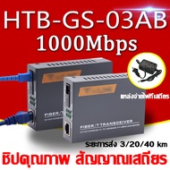 ส่งไว จาก กทม (รับประกัน 1 ปี)NetLINK Gigabit Media Converter HTB-GS-03 (A/B) Fiber Optic 20KM Single-mode Single-fiber WDM RJ45 (2 ตัว A และ B) media converter fiber 1000