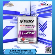 EXN LUBE Engine Oil - 10w40 (4 Litre) - Semi Synthetic Engine Oil - Molyplus - Passenger Car