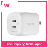 Belkin เครื่องชาร์จ PD 45W USB-C พอร์ต PPS 2พอร์ตตามมาตรฐานอะแดปเตอร์ AC แบบกะทัดรัดชนิด C ชาร์จเร็ว