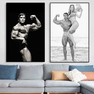 Poster Kanvas Motivasi Bina Badan Arnold Schwarzenegger - Seni Dinding Gim Kecergasan untuk Hiasan G