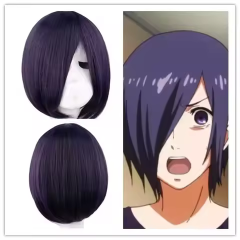 Anime Tokyo Ghoul Touka Kirishima Cosplay Costume School Girl Purple Wig Women Halloween
