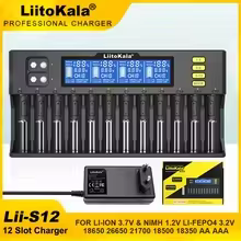 LiitoKala Lii-S12 Multifunctional Battery Charger 12 slot For 1.2V 3.8V 3.2V 3.7V NiMH/Cd 9v 21700 1