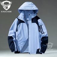 EAGLADE แจ็คเก็ตไรเดอร์มอเตอร์ไซค์สำหรับผู้ชายทนต่อการขีดข่วน552 E05สีเทากันลมกันน้ำ