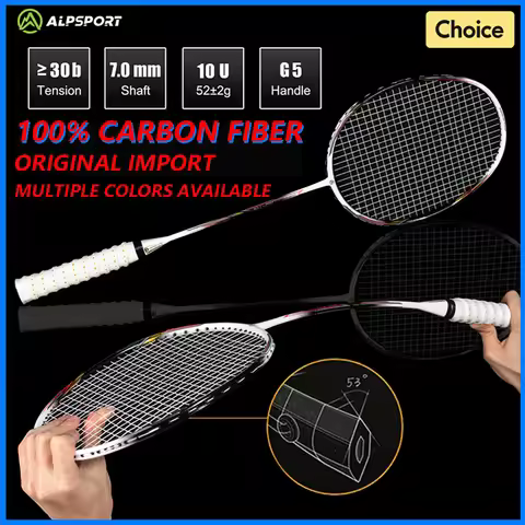 ALPSPORT AIR 10U Ultralight 52g T800 Badminton Racket Fast Rebound Lmported MAX 28LBS Carbon Fiber +