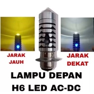 Lampu Utama Motor Led H6 Laser Senja Biru Cahaya Putih Kuning AC / DC Bisa Semua Motor Matic bebek V