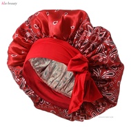 Silk Satin Bonnet Hair Cap Printed Night Sleep Cap Scarf wrap for Women Braids Curly Night Cap LFF-M