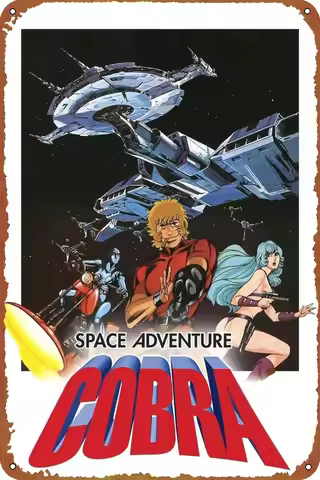 Space Adventure Cobra: The Movie Movie poster Poster Vintage Tin Sign for Bar Office Home Wall Decor