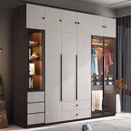 【Pre-order】Solid wood wardrobe  with glass door modern simple open door storage cabinets light luxury wardrobe