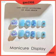 GAO* Children Nail Stickers Children Diy Nail Kit 12pcs Cute Cartoon Nail Art Stickers for Kids Self