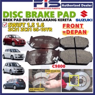 FIS Disc Brake Pad Front Suzuki Swift 1.5 1.6 ZC21 ZC31 2005-2010YR Brek Pad Depan Kereta C9800
