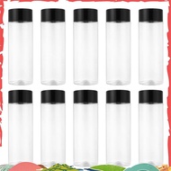 10Pcs 400Ml/13.5Oz Plastic Juice Bottle Transparent Coarse Cereals Storage Container Beverage Bottle