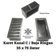 (4pcs) Karet Alas Kaki / Tutup Kaki Tangga Baja Ringan Canal Kanal C 35x75