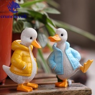 CRUNCHCRAFT​ Resin Duck Figurine, Hand Painted Animal Figurine Duck Ornament, Unique Cute Creative D