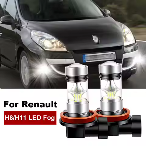 2x For Renault Scenic 2 3 4 2003-2020 For Renault Twingo 2 3 2007-2020 LED H8 H11 Fog Light Bulb Car