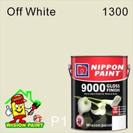 1300 OFF WHITE ( 1L ) 9000 GLOSS FINISH NIPPON PAINT WOOD AND METAL