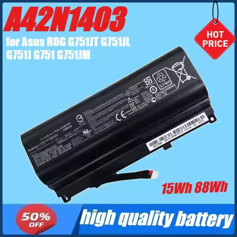 15Wh 88Wh A42N1403 Battery for Asus ROG G751JT G751JL G751J G751 G751JM G751JY G751JY GFX71JY