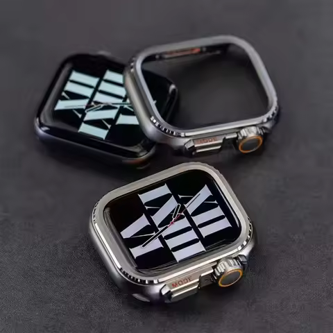 Aluminum Alloy Rugged Case for Apple Watch 9 8 7 45mm Metal Protector Bumper Cover Iwatch Series 6 5