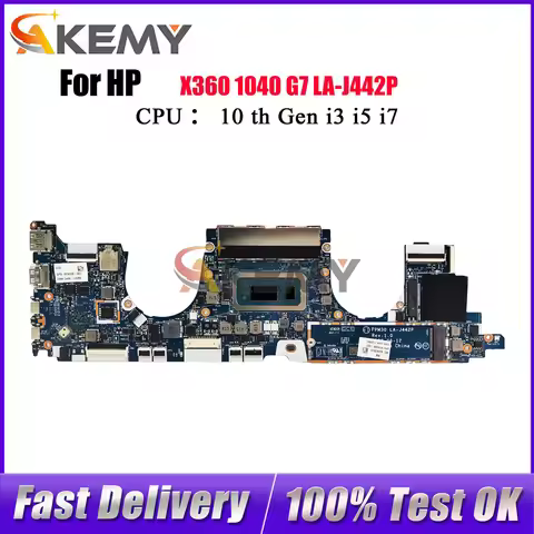LA-J442P For HP EliteBook X360 1030 G7 Laptop Motherboard M16088-001 M16085-001 With i5 i7 10th Gen 