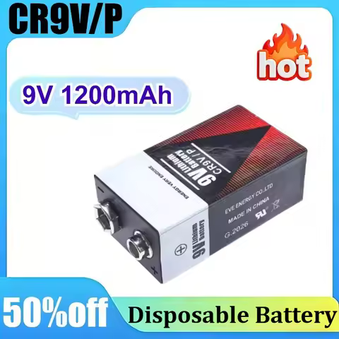 For EVE CR9V/P 9V 1200mAh Primary Lithium Battery for Multimeter, Remote Control & Model Application