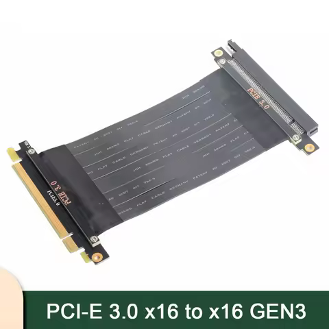 Black Riser Cable PCI-E X16 to X16 GEN3 PCIe 3.0 16X Graphics Card GPU Extender 180 Degree Extension