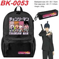 Chainsaw Man Cartoon for Boys and Girls Backpack Student School Bag Canvas Travel Backpack