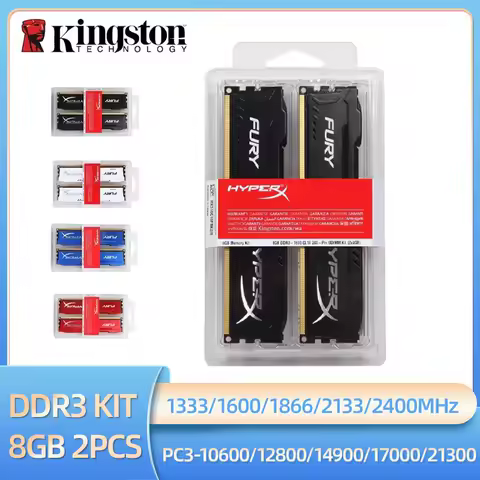 Kingston Memoria DDR3 8GB 16GB (2x8GB) Kit RAM 1600MHz 1333MHz 1866MHz 2133MHz 2400MHz Desktop RAM 1