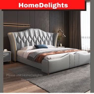 HomeDelights Nappa Leather Luxury King Size Bed Katil Kembar King