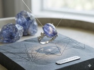 藍線石水晶- S 925純銀戒指