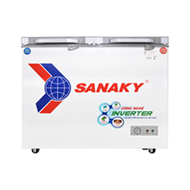 Tủ đông 2 ngăn đông và mát inverter Sanaky VH-2899W4K (220 lít, nắp kính xám)