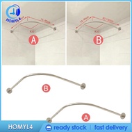 [Homyl4] Drilling- Extendable Corner Shower Curtain Rod with Glue Stainless Steel