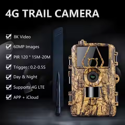 PR801LTE-4G Outdoor Waterproof Hunting Camera 8K Video 60MP Hunting Tracking Camera Infrared Night V